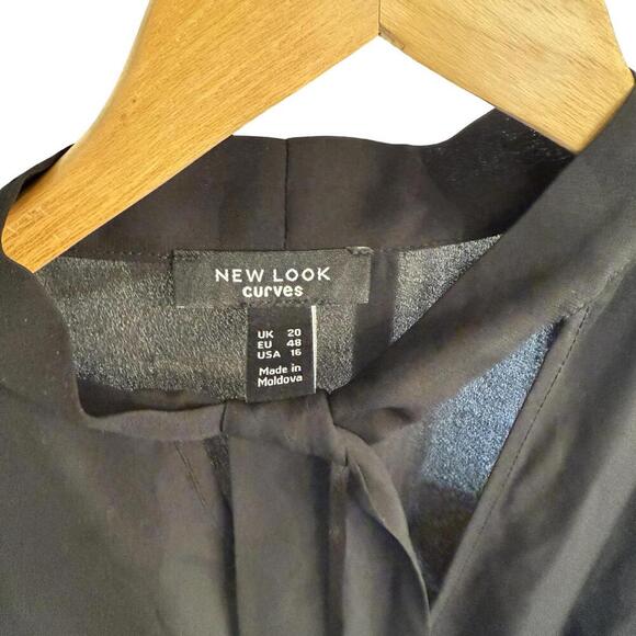 New Look Black Tie Neck Blouse – Size 16 - Picture 6 of 9